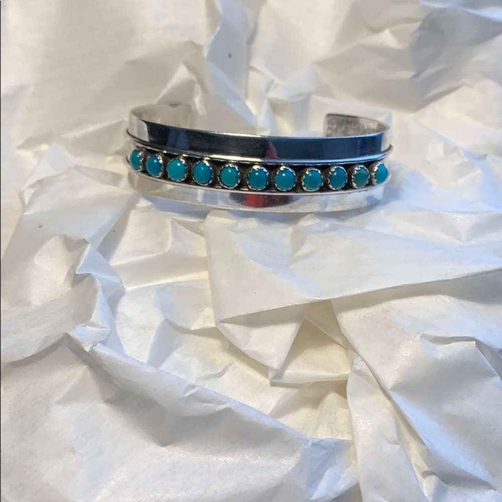 Sterling Silver Turquiose Cuff Bracelet